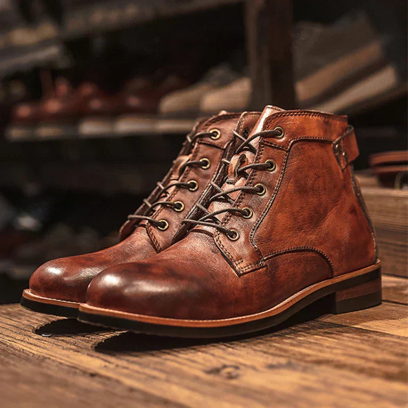 Fanum | Botine pentru Bărbați cu Vârf Rotund Retro
