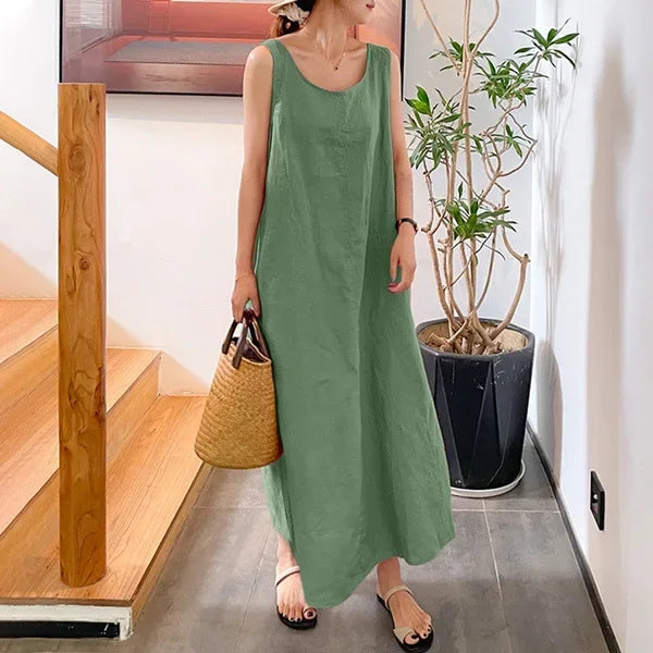 Sofia – Salopetă de Vară Relaxată fără Mâneci cu Stil Minimalist