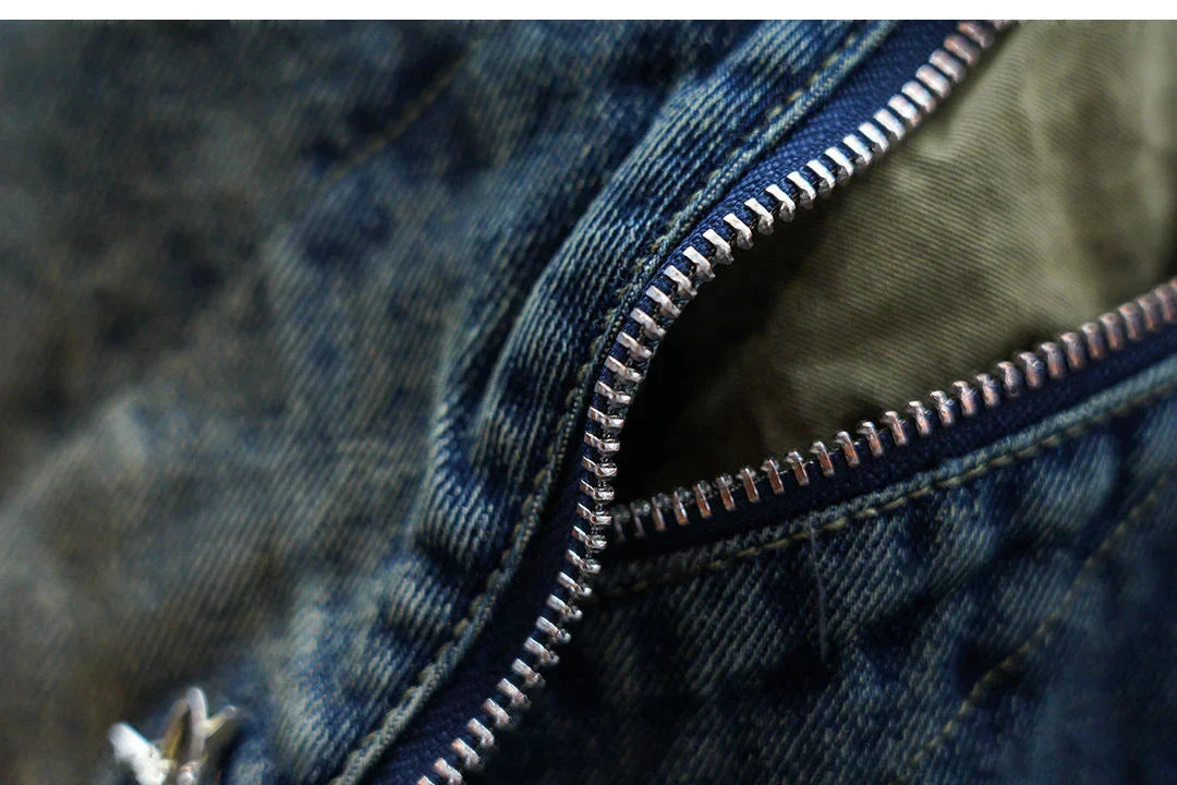 Laurent™ | Pantaloni Baggy din Denim cu Curea