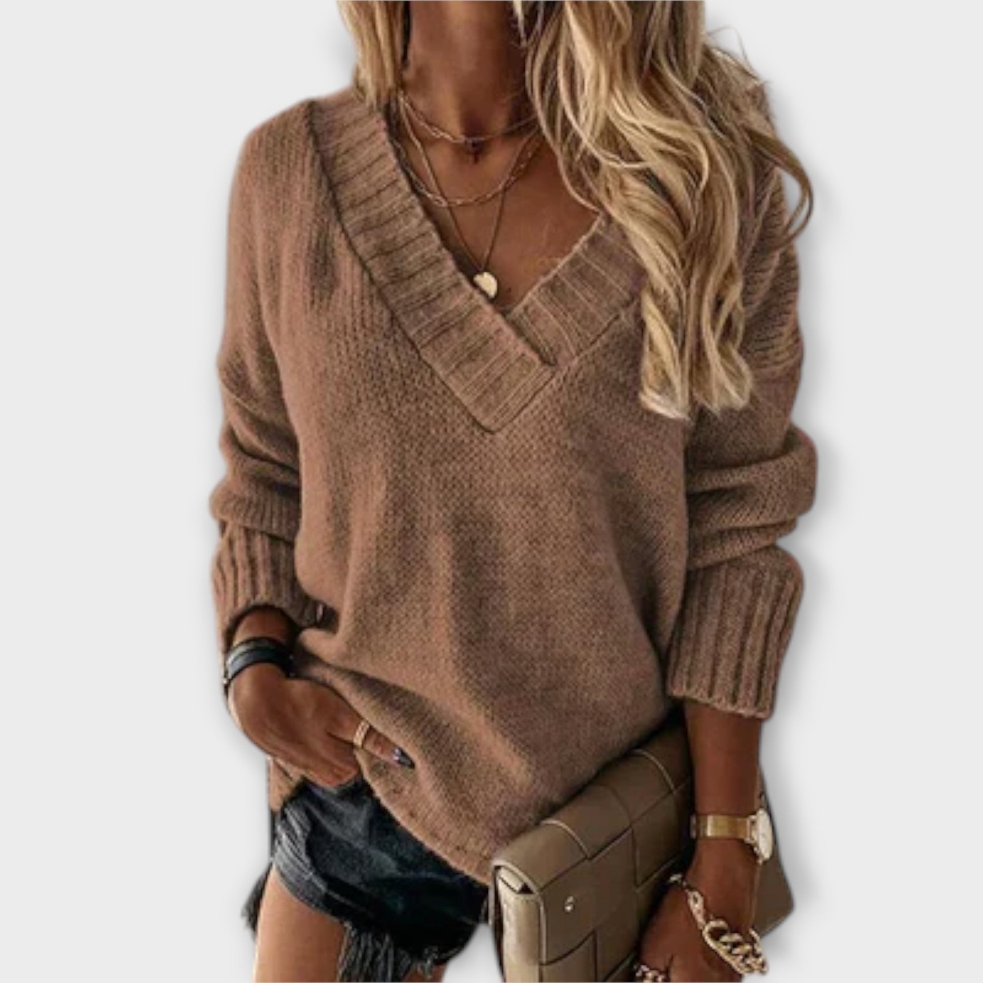 Jane - Pulover V-Neck Confortabil