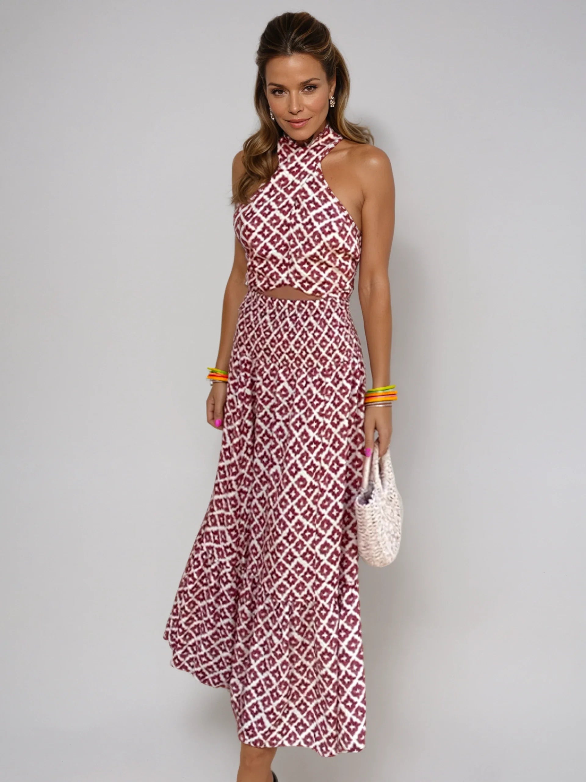 Mickay - Rochie Midi Elegantă, Croită cu Umeri Decupați