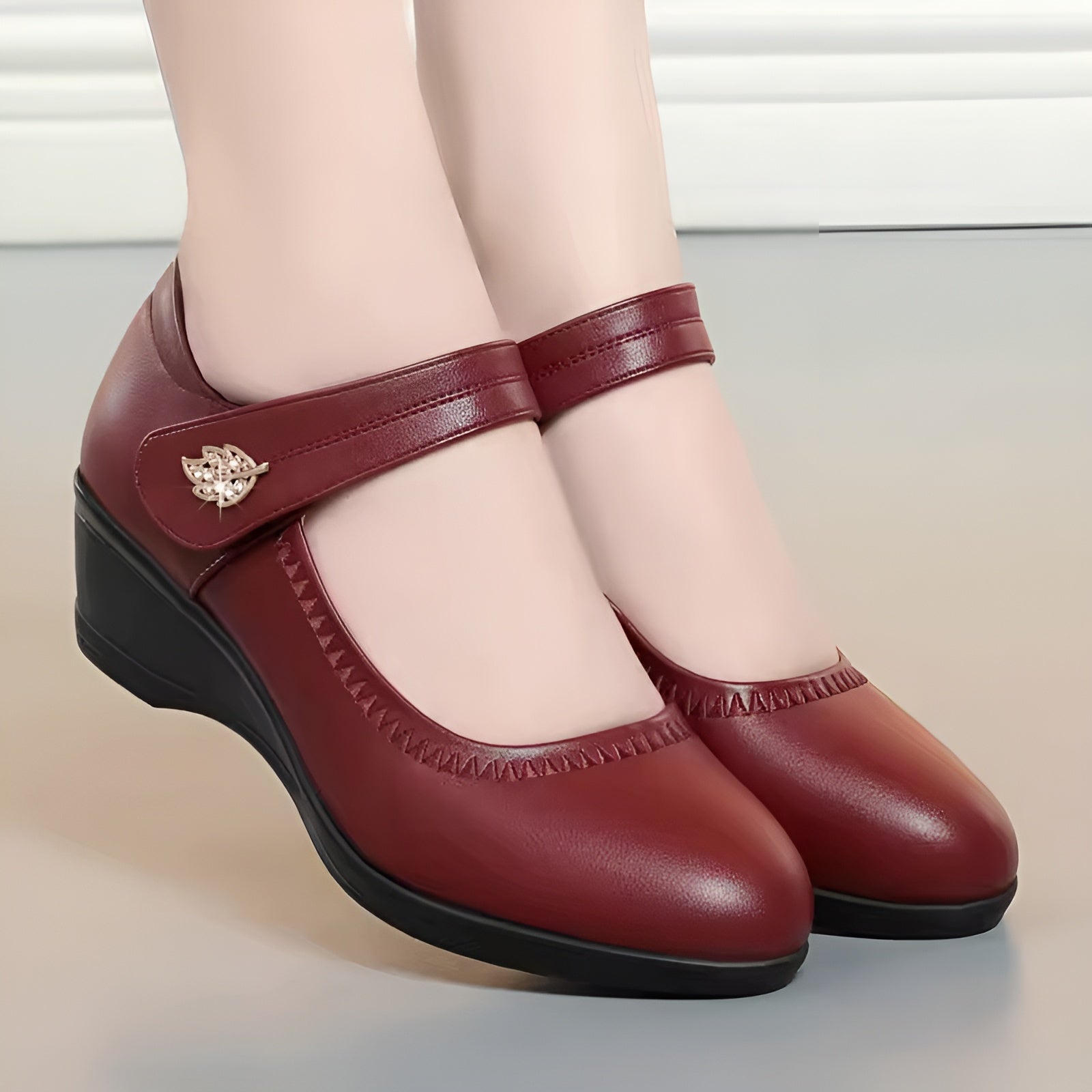 Élina-Rose™ | Pantofi Moi din Piele PU