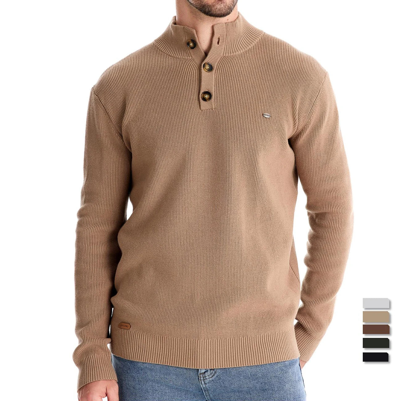 Laluna®  | Pulover bărbătesc cu design cu nasturi