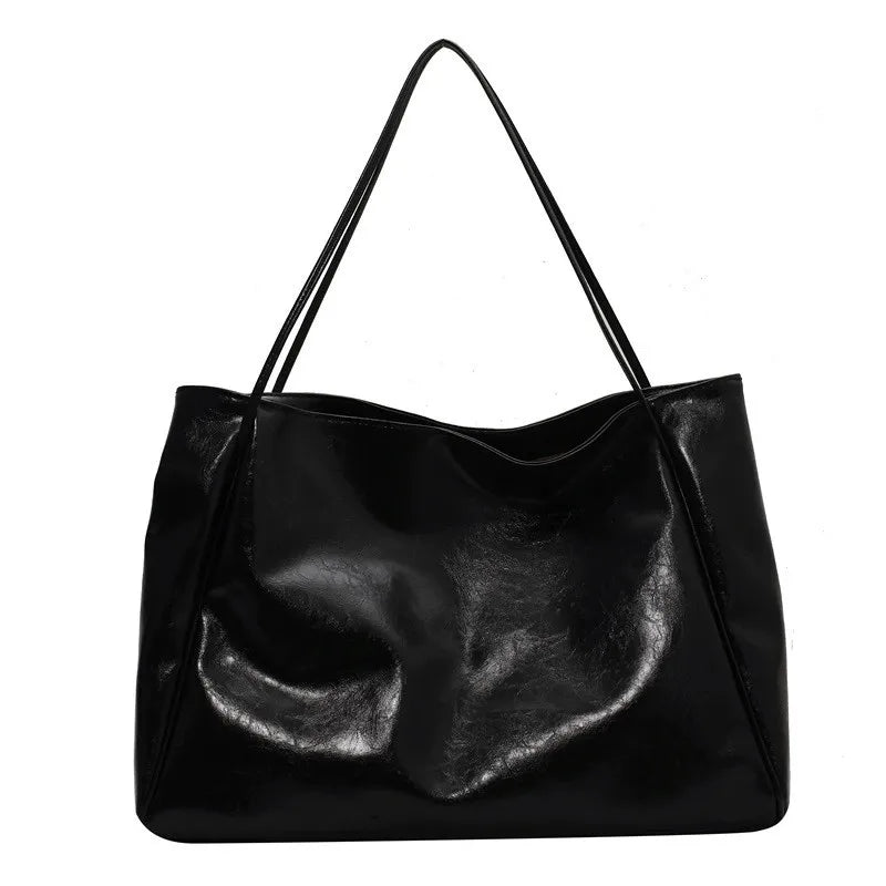 lisa™ – geantă tote maro spațioasă din material cu aspect de piele