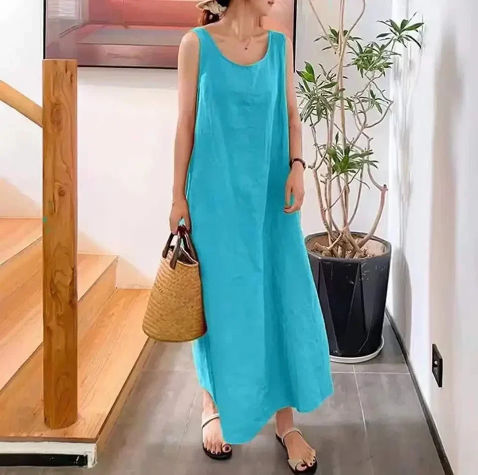 Sofia – Salopetă de Vară Relaxată fără Mâneci cu Stil Minimalist