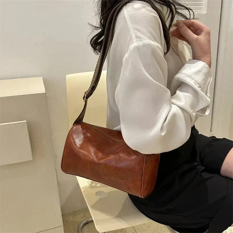 Trine™ | Geantă Crossbody Vintage din Piele cu Curea Reglabilă Țesută