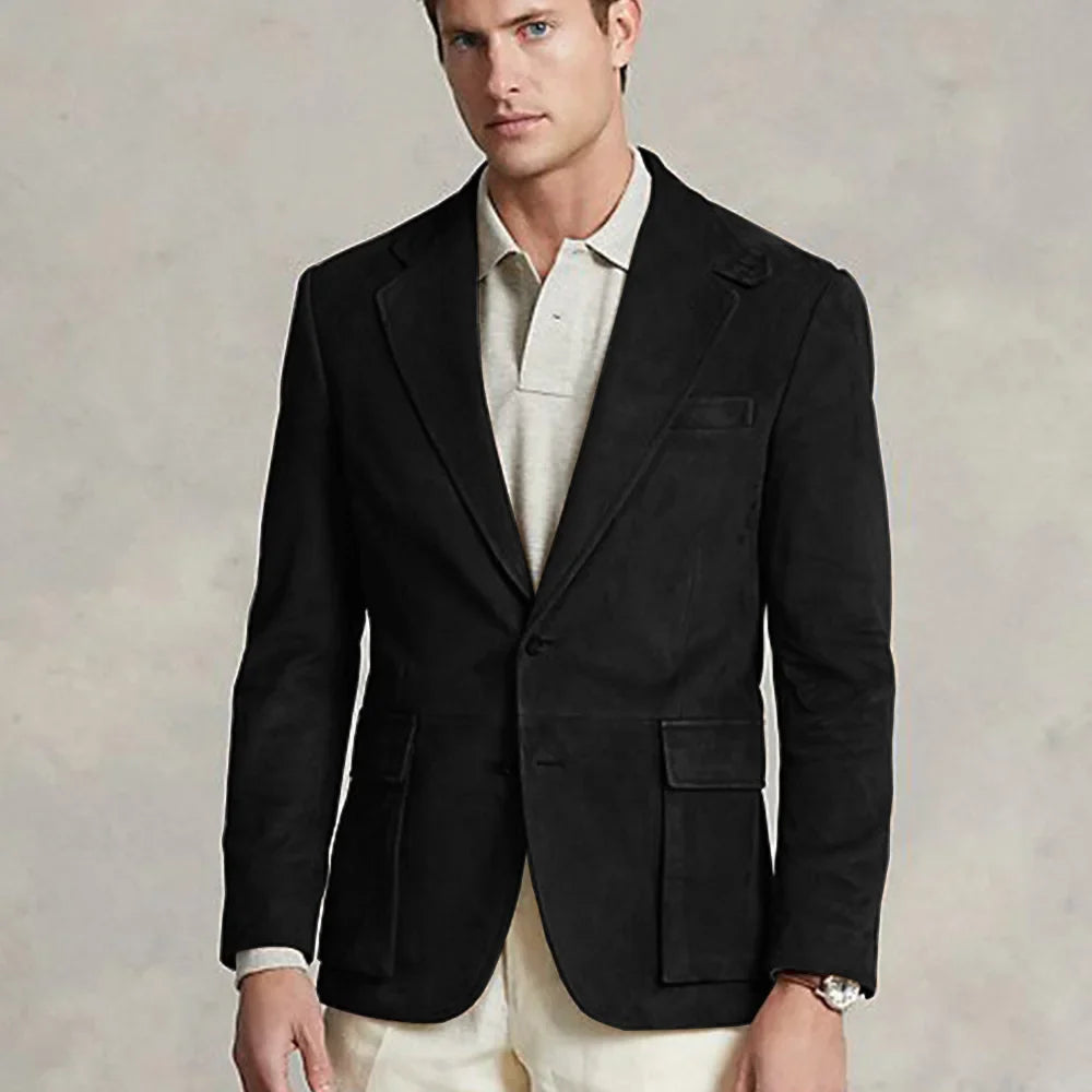 Marc - Blazer din daim casual, confort optim pentru deplasările dvs., design slim trendy, cea mai bine vândută 2023.