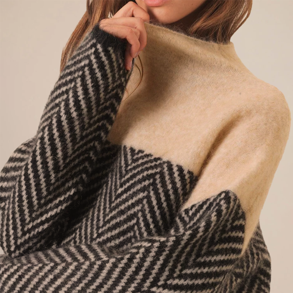 ADELIE | Pulover Premium cu guler înalt din tricot elegant
