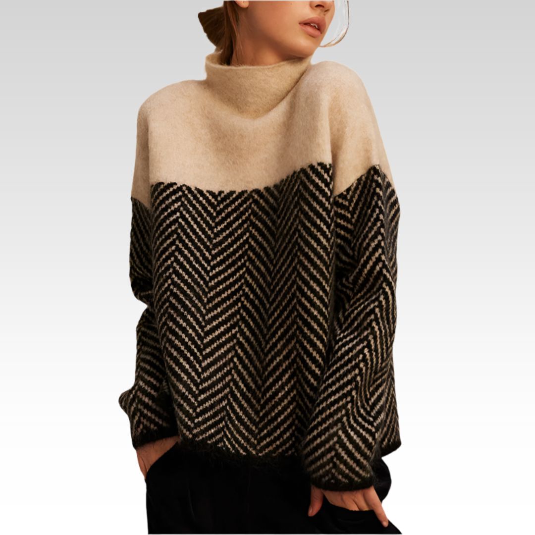 ADELIE | Pulover Premium cu guler înalt din tricot elegant