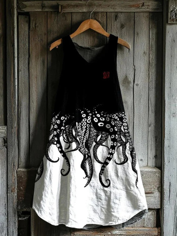 Țelină – Rochie cu model de caracatiță