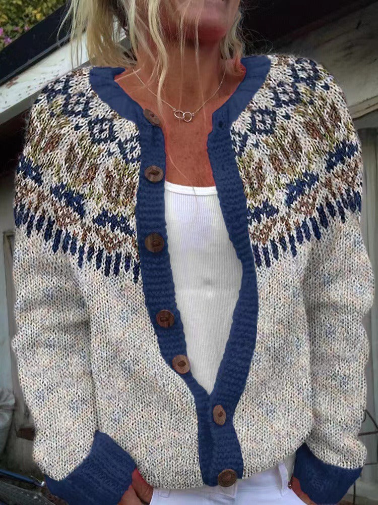 Hailey | Jachetă tricotată în stil vintage islandez