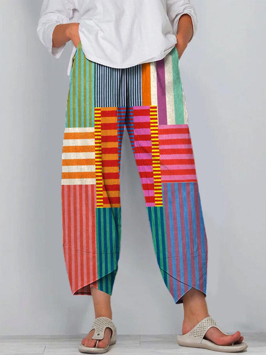 Margaret | Pantaloni Imprimați Relaxați