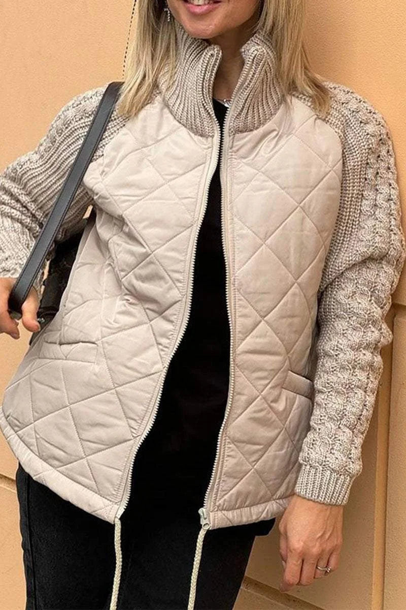 BELINA | Geacă casual patchwork cu fermoar