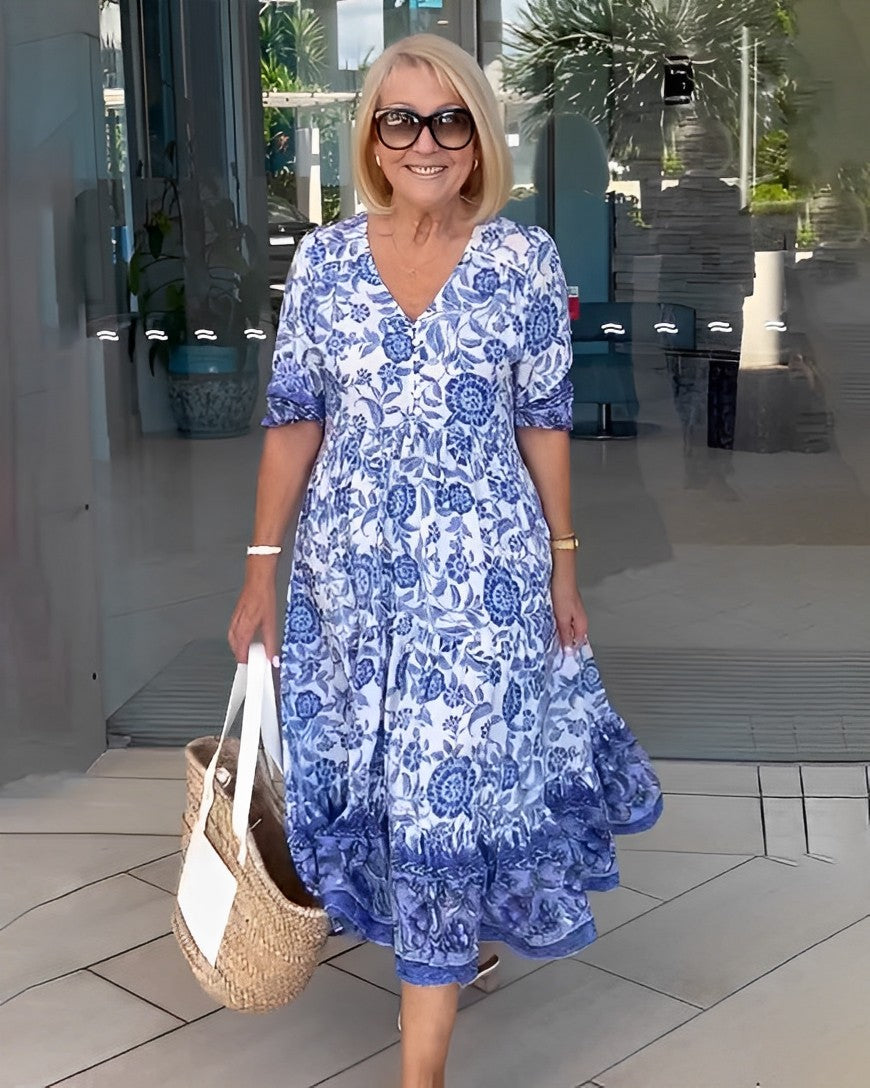 Keisha | Rochie Florală cu Decolteu în V Elegant