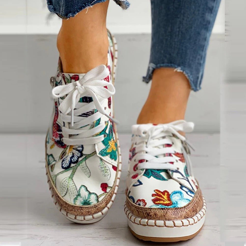 Oluchi™ Adidași Ortopedici cu Fermuar Flori
