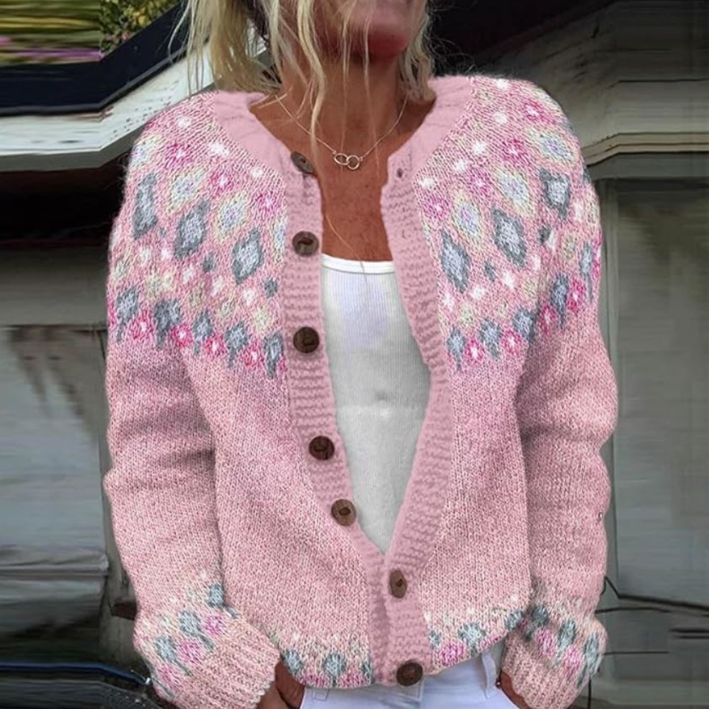 Lotte | Cardigan cu imprimeu roz