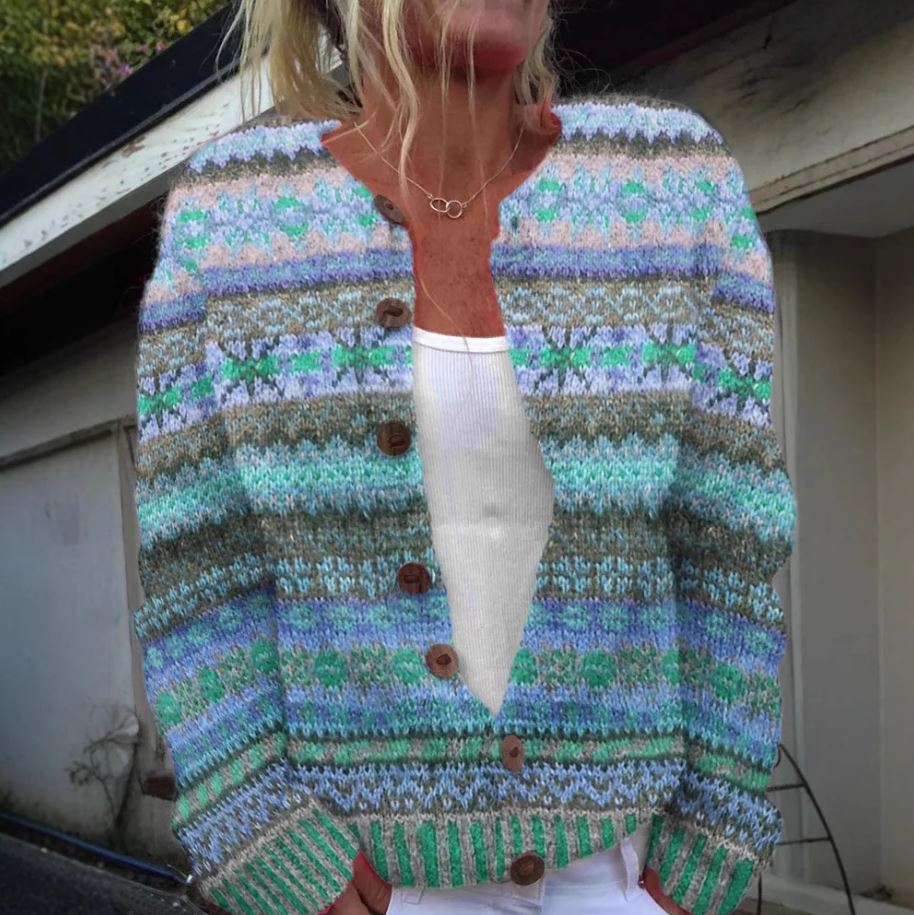 Lotte | Cardigan cu imprimeu albastru