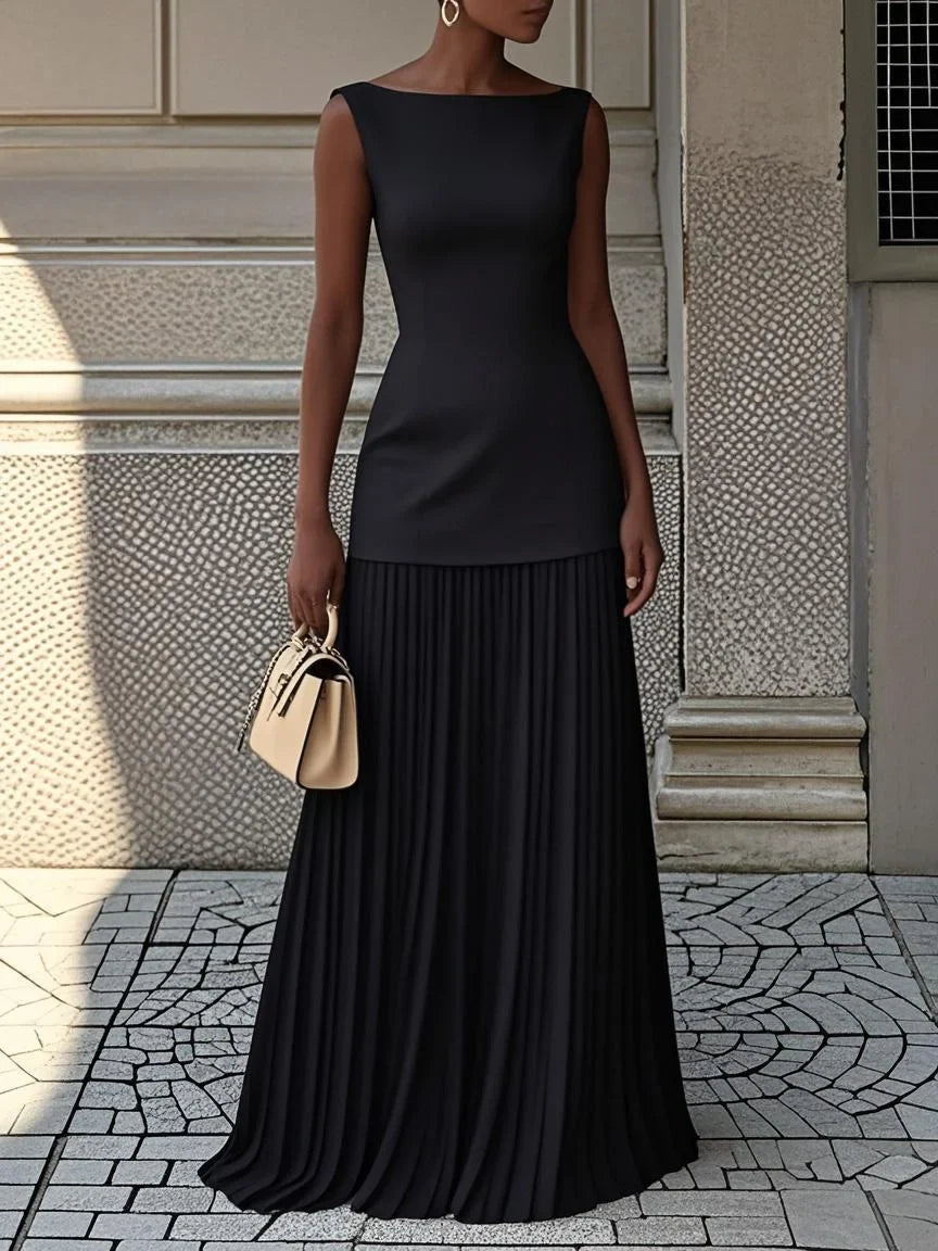 ELVIRA | Rochie lungă plisată de design