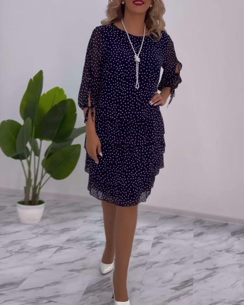 Vera™ | Rochie Elegantă cu Volane și Stropi