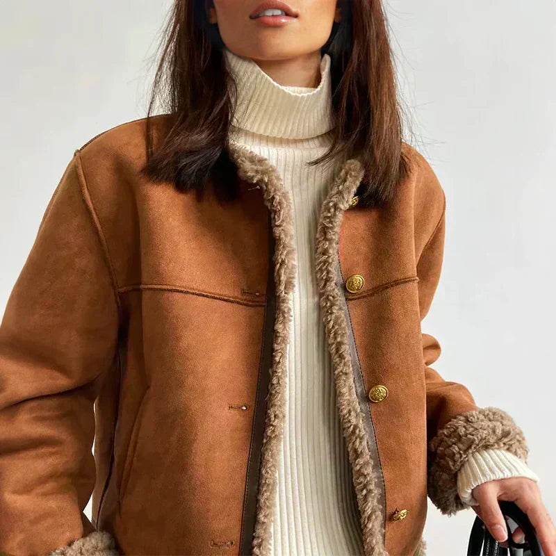 Soraya | Jachetă cu detalii din shearling