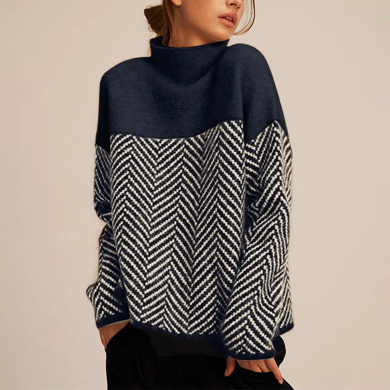 ADELIE | Pulover Premium cu guler înalt din tricot elegant