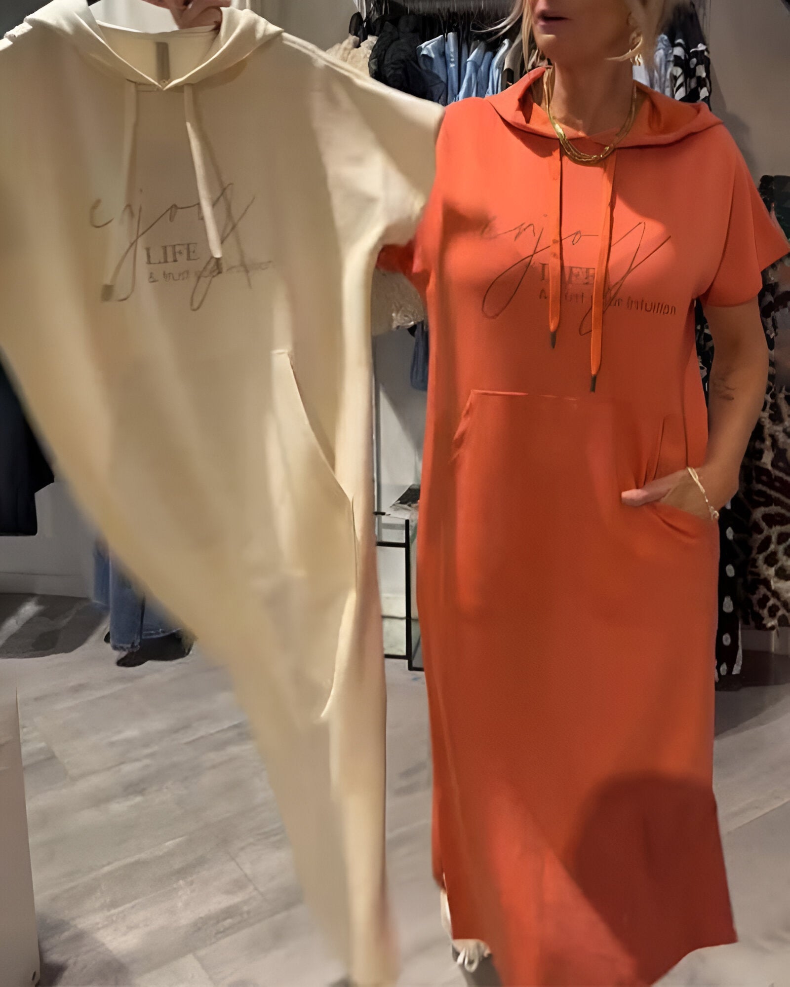 Saskia™ | Rochie Zilnică cu Glugă