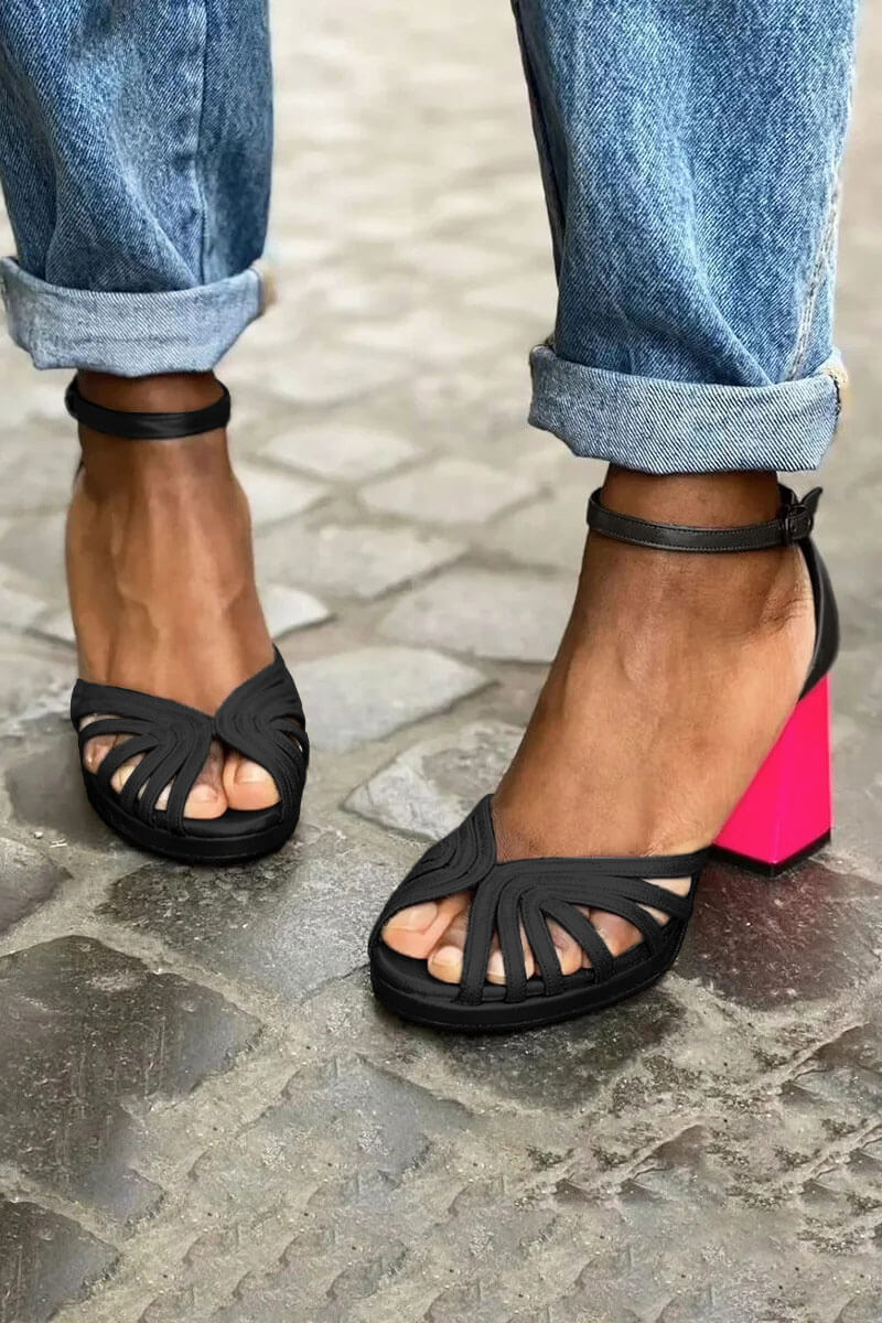 Adèle™ | Pantofi Eleganți cu Toc Bicolor