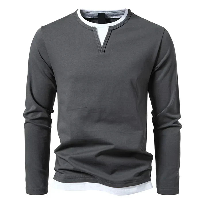 MIRAVO | Tricou Premium cu Mâneci Lungi din Bumbac Pieptănat