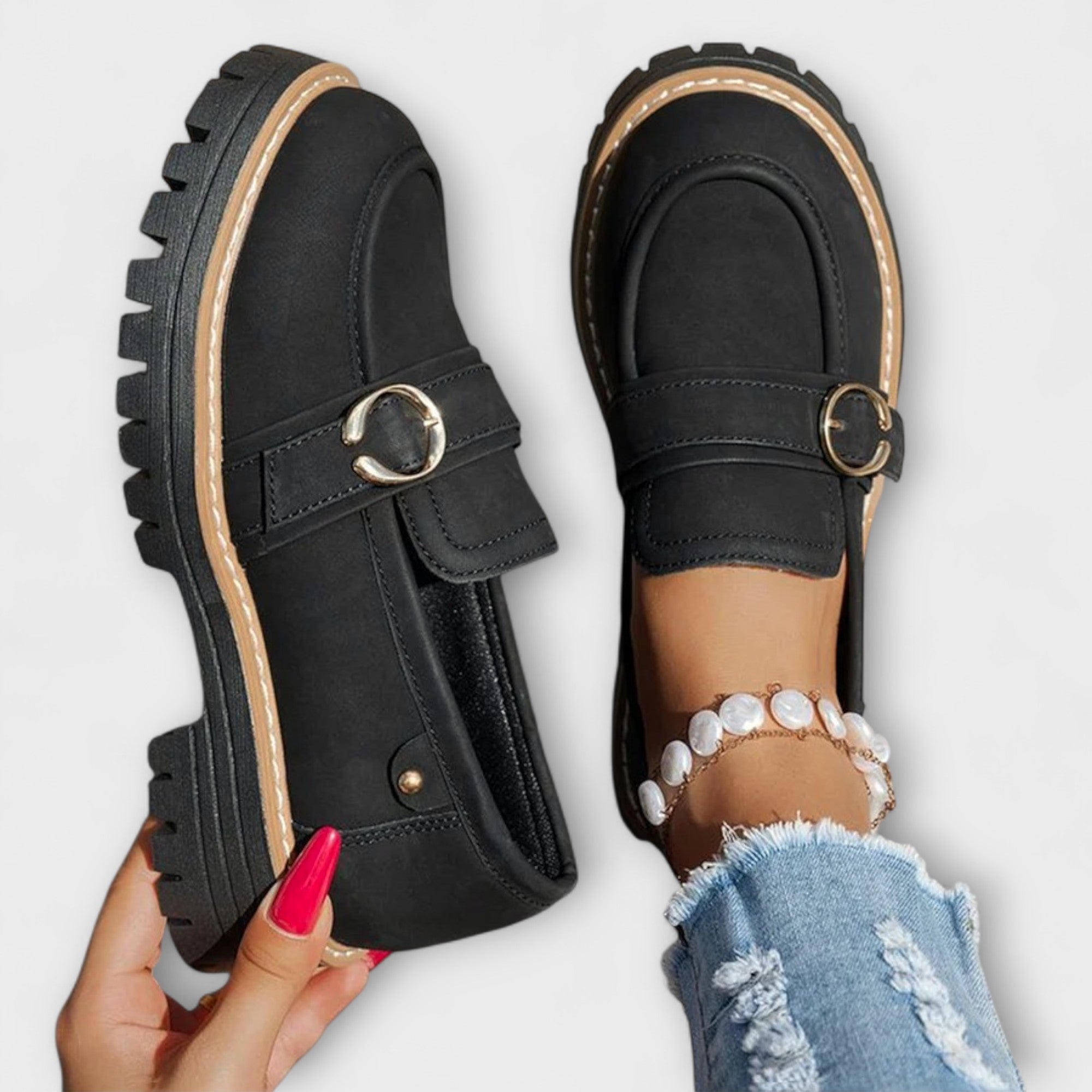 Lora – Mocasini Casual cu Vârf Rotund