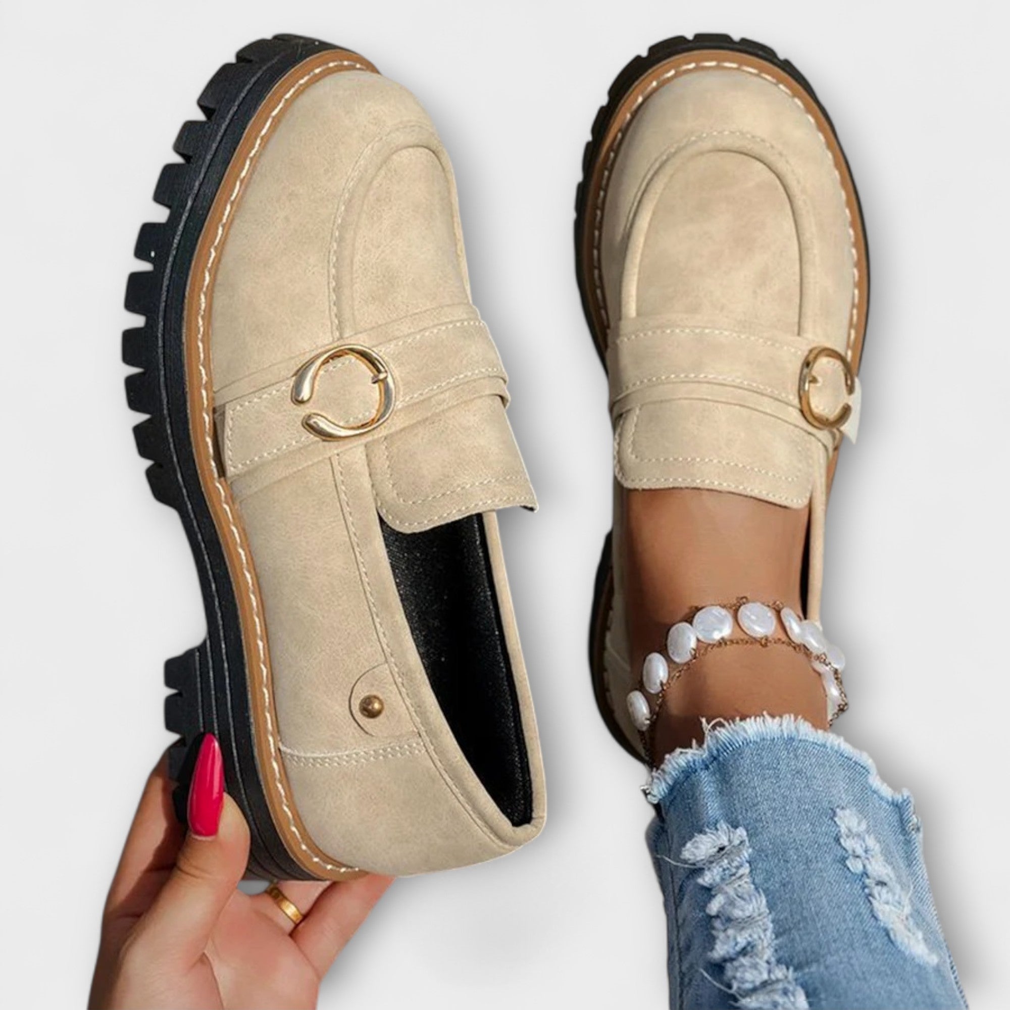 Lora – Mocasini Casual cu Vârf Rotund