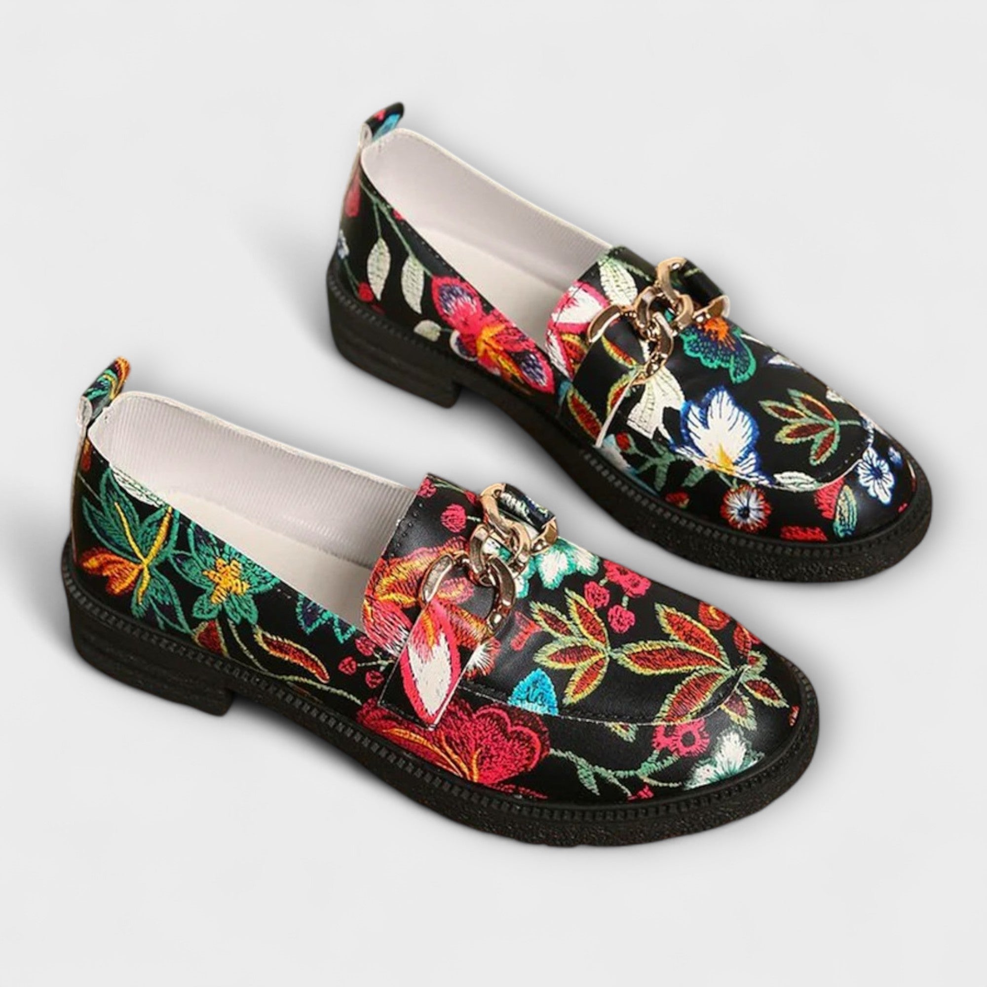 Savrani™ | Mocasini Multicolore cu Motiv Floral