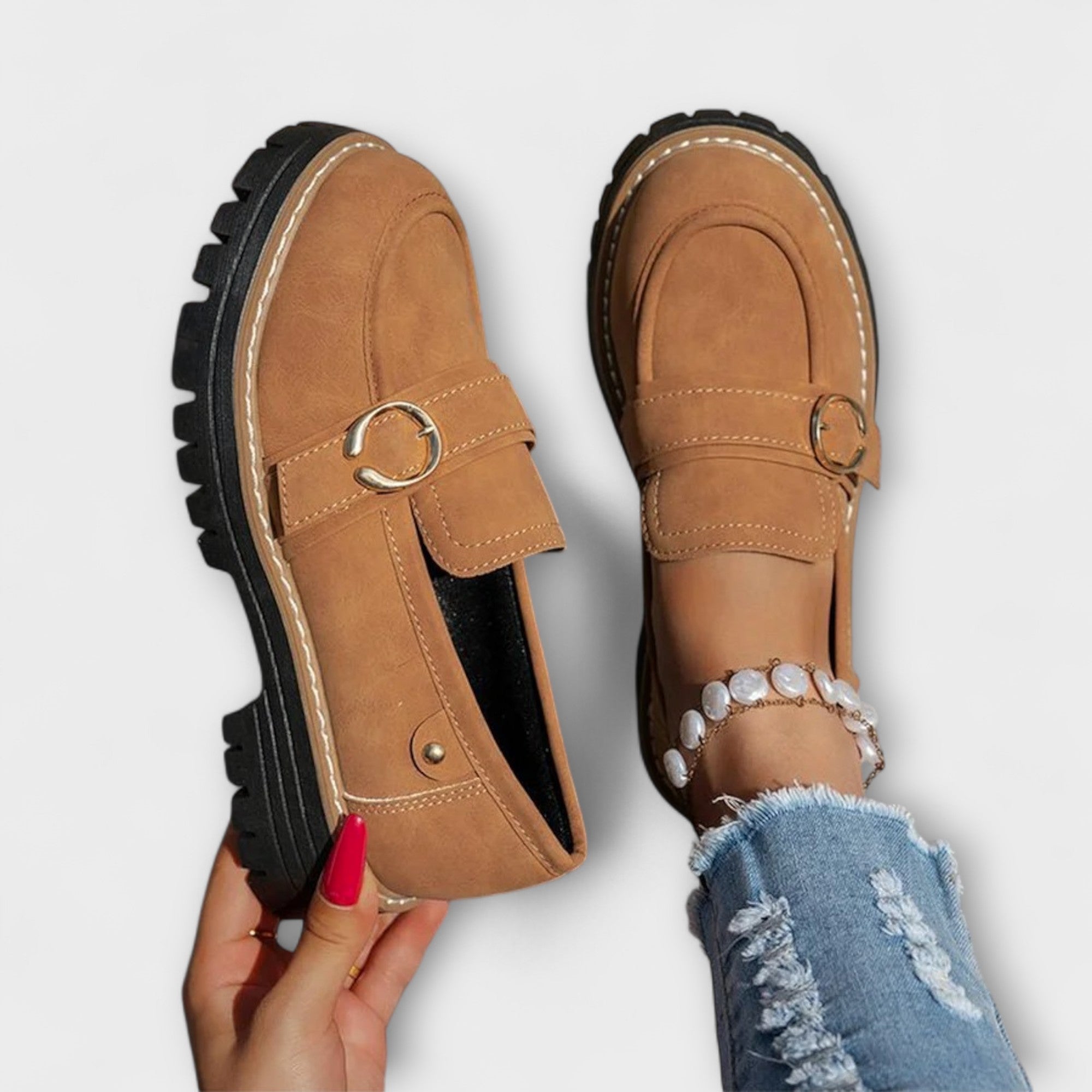 Lora – Mocasini Casual cu Vârf Rotund