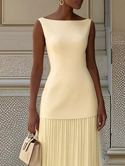 ELVIRA | Rochie lungă plisată de design