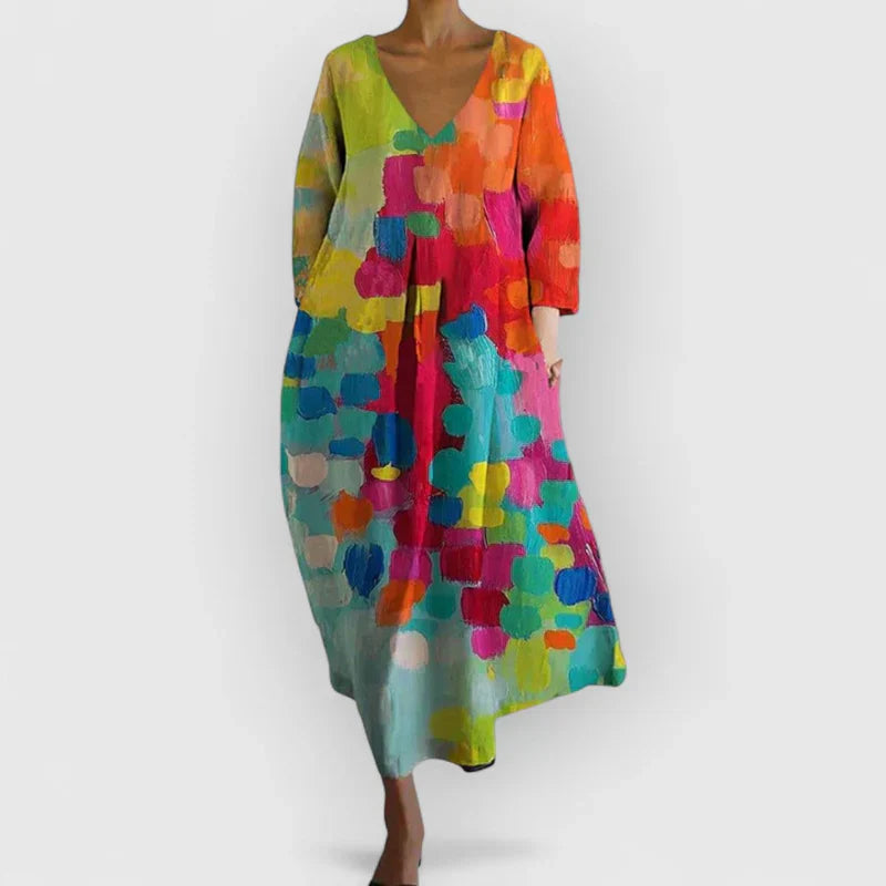 Nora | Rochie colorată cu decolteu în V