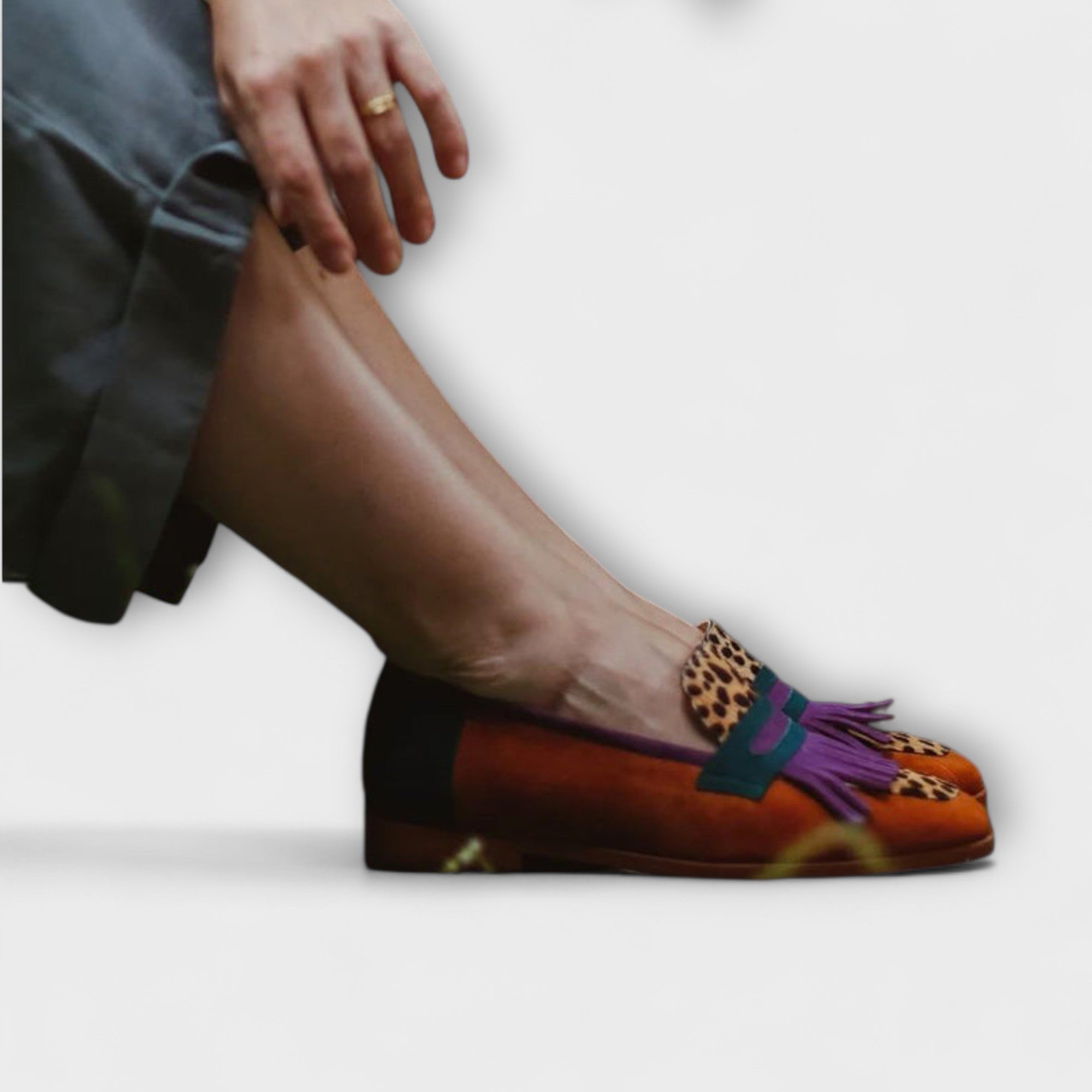 Savrani™ | Mocasin Maro cu Model Leopard
