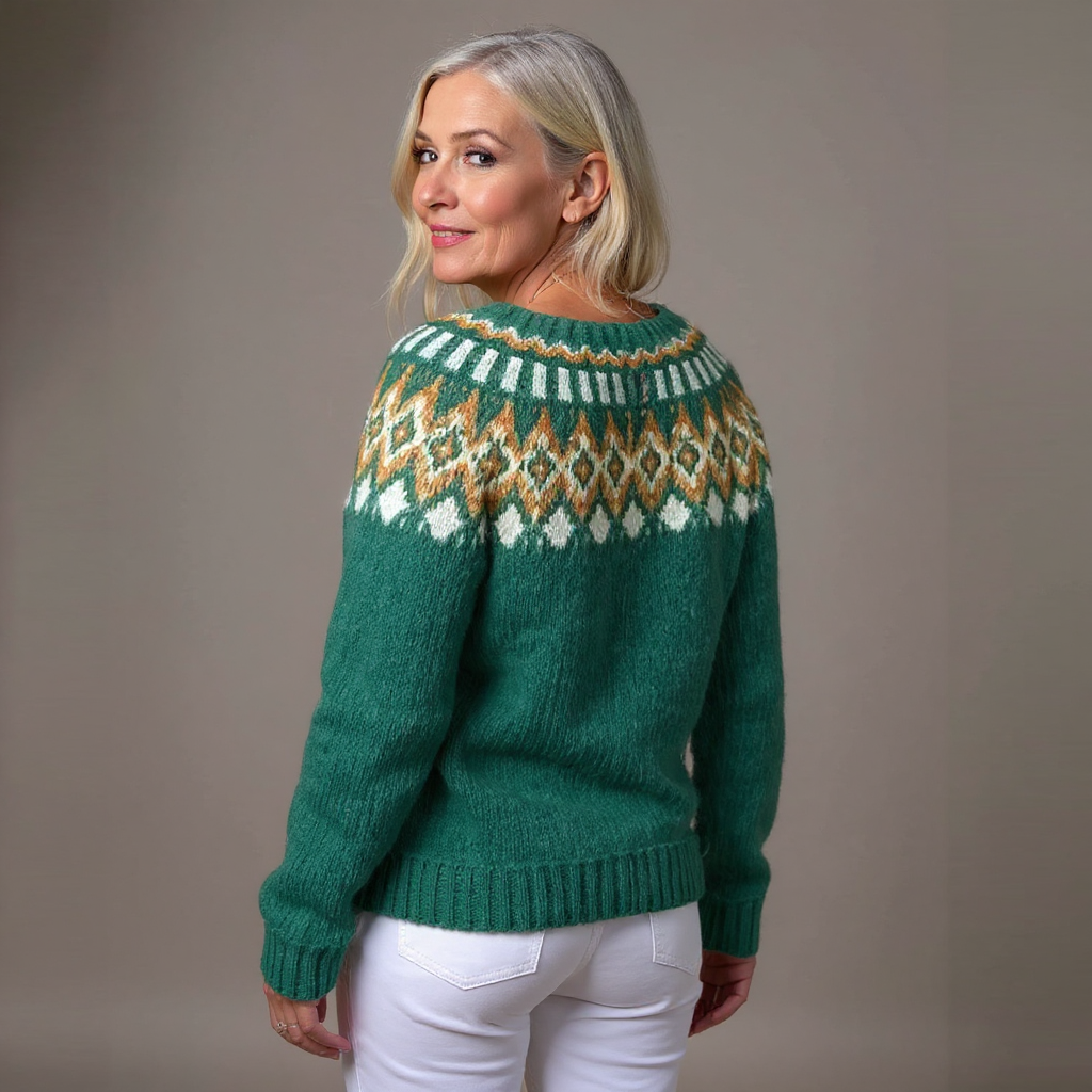 Natalia | Pulover Vintage în Stil Islandez