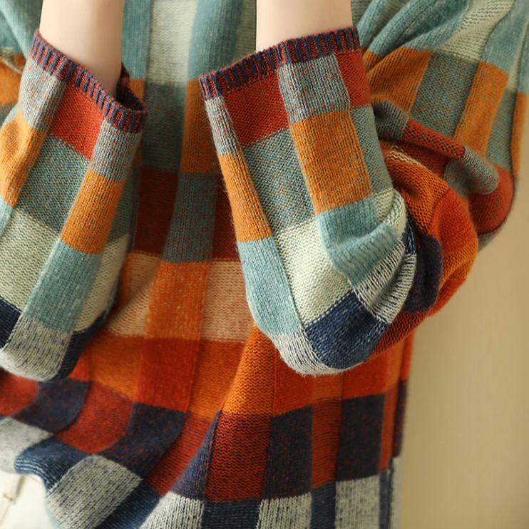 PENELOPE™ | PULOVER PATCHWORK CU GULER ÎNALT