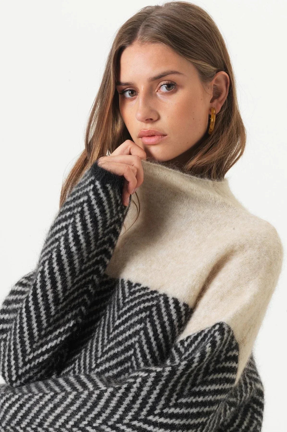 ADELIE | Pulover Premium cu guler înalt din tricot elegant