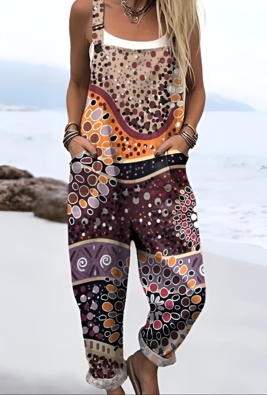 Thilde™ | Salopetă Boho Art Drape