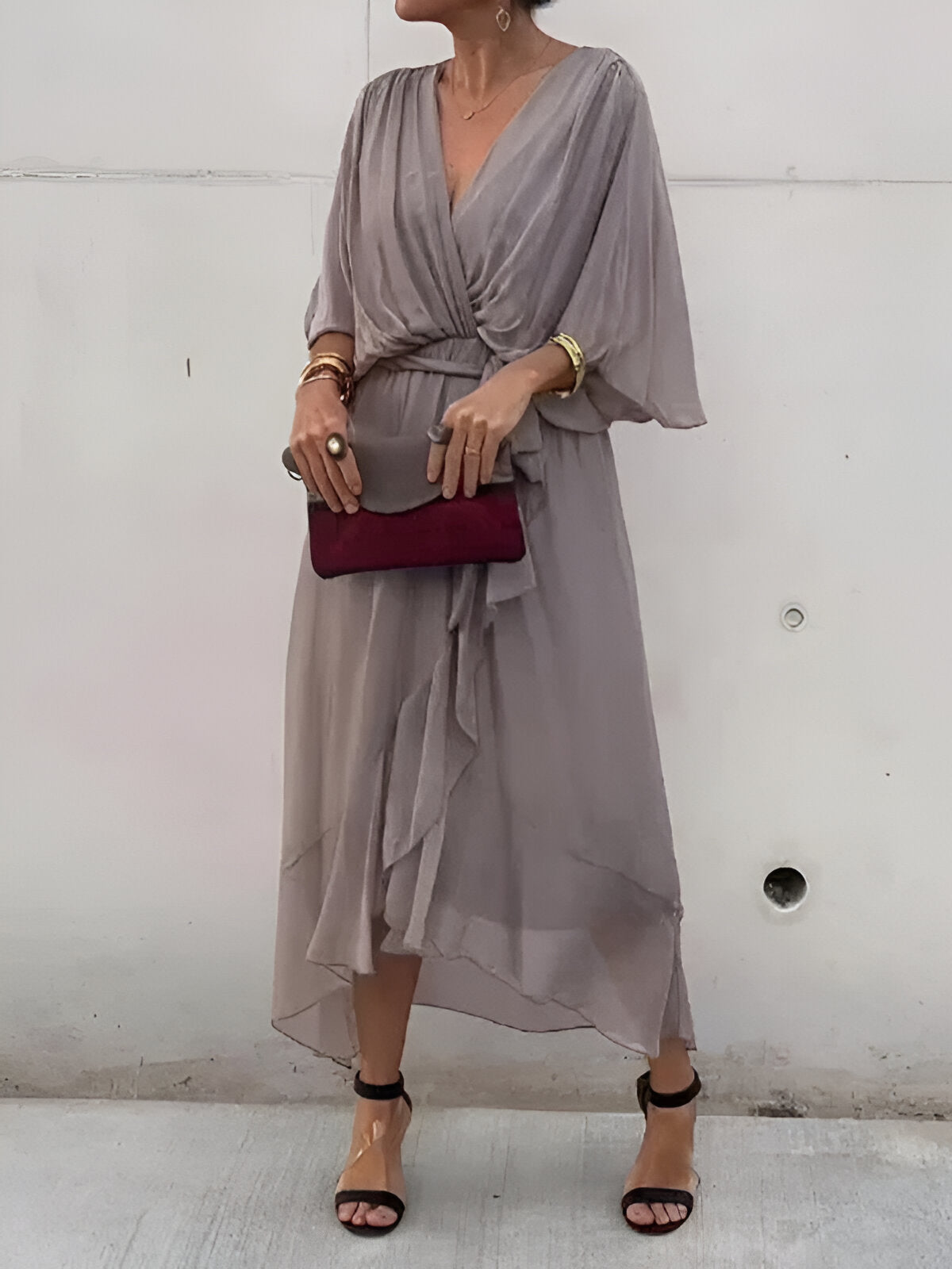 Monica™ | Rochie Chiffon cu decolteu în V