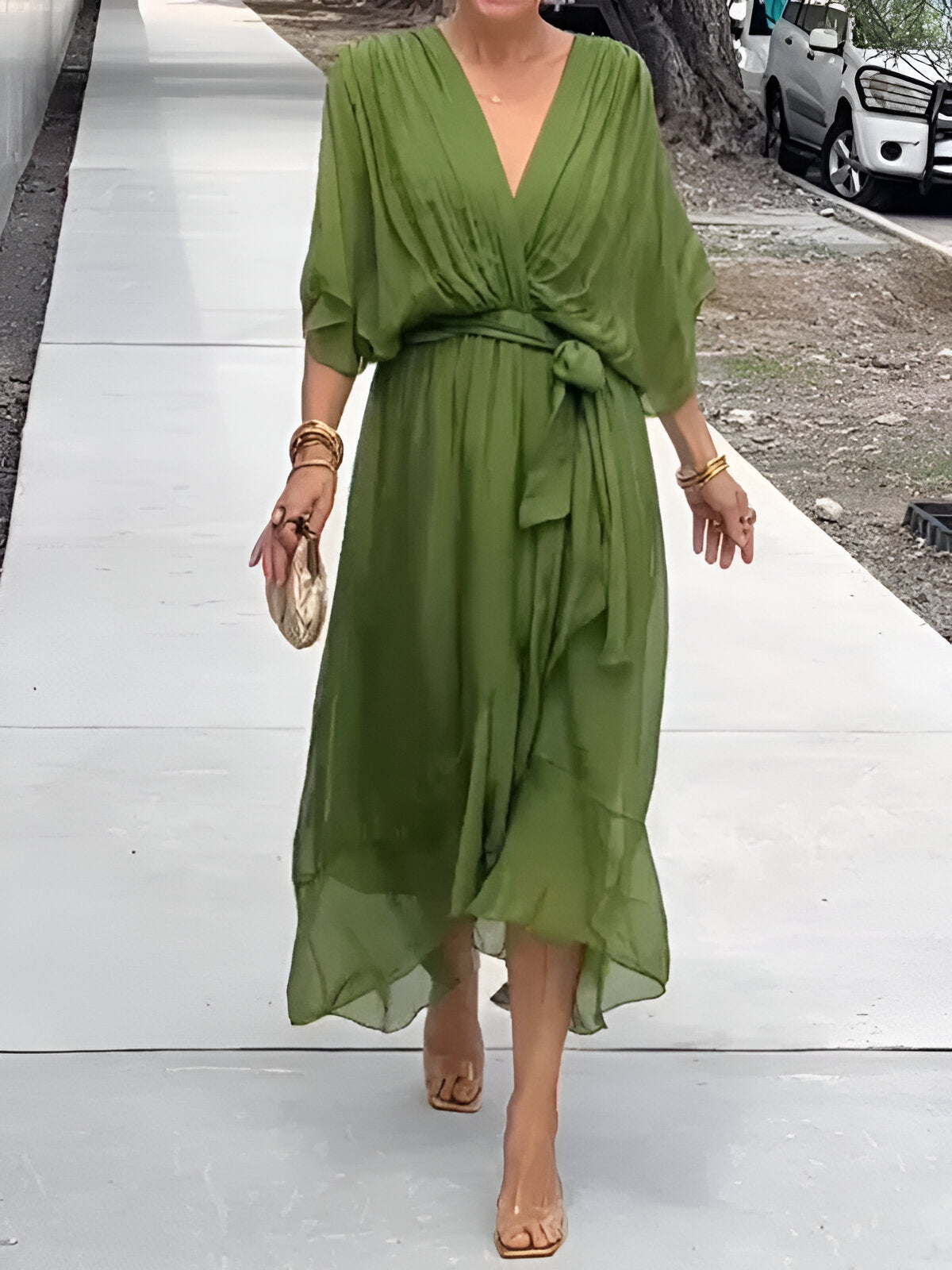 Monica™ | Rochie Chiffon cu decolteu în V