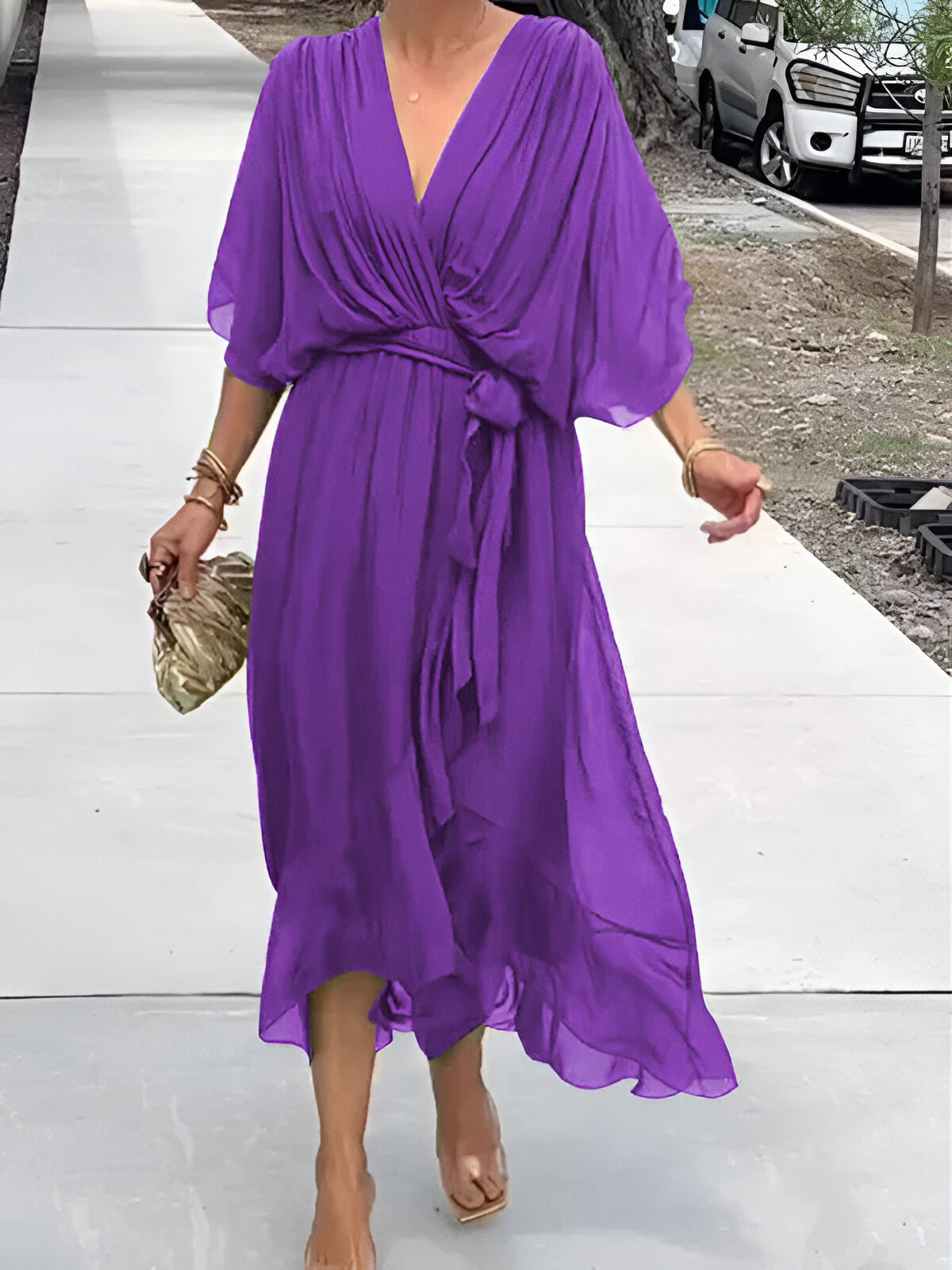 Monica™ | Rochie Chiffon cu decolteu în V