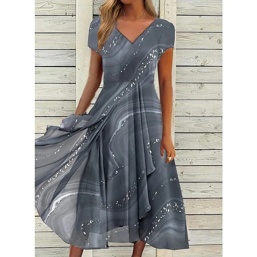 Naomi | Rochie Midi cu Decolteu în V