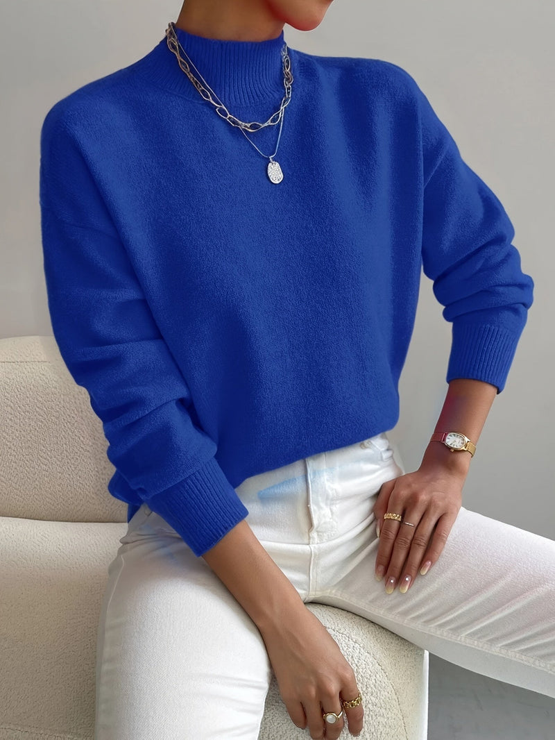 "JEANINE | Pulover Confortabil cu Guler Înalt" can be rewritten as "JEANINE | Pulover Cozy cu Guler Înalt".