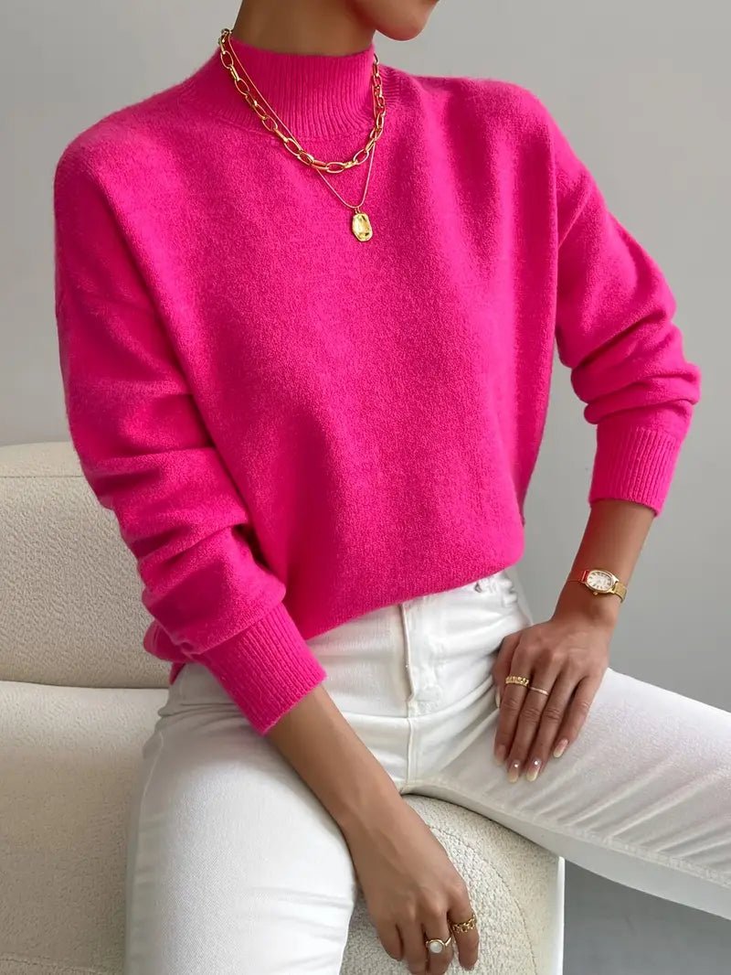 "JEANINE | Pulover Confortabil cu Guler Înalt" can be rewritten as "JEANINE | Pulover Cozy cu Guler Înalt".