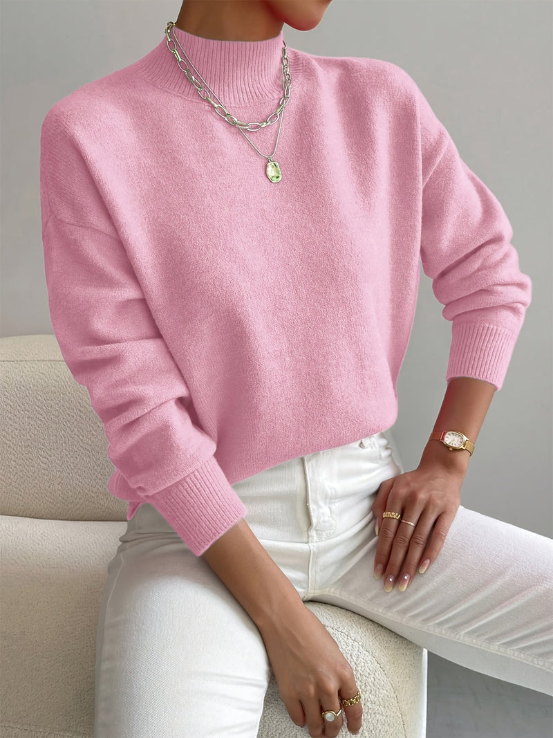"JEANINE | Pulover Confortabil cu Guler Înalt" can be rewritten as "JEANINE | Pulover Cozy cu Guler Înalt".