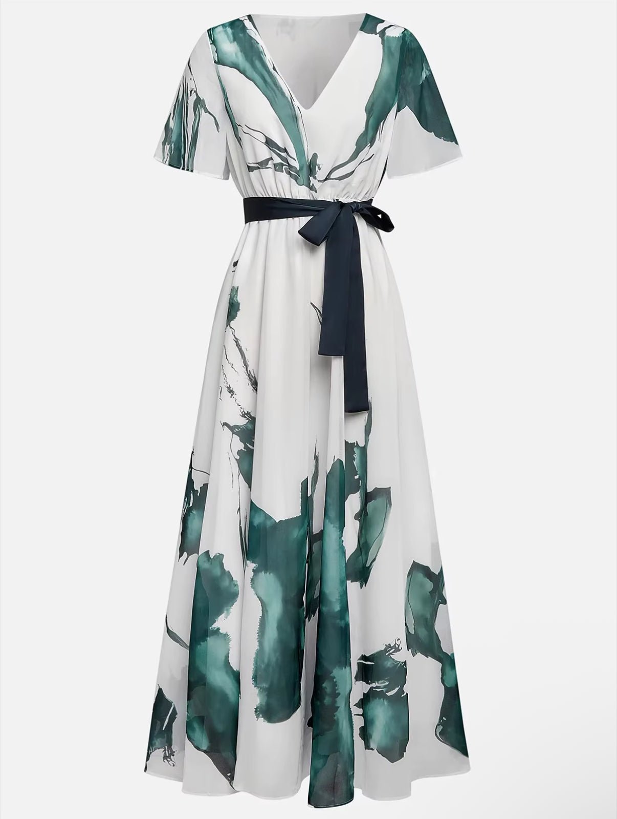 Isabella | Rochie maxi cu imprimeu acquerel