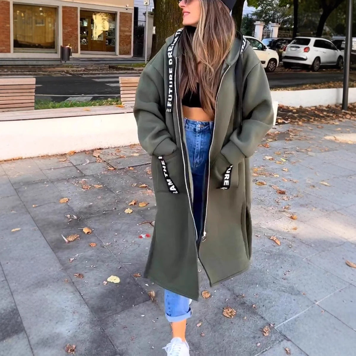 LOUISA | Palton Casual Lung pentru Femei cu Design Deschis