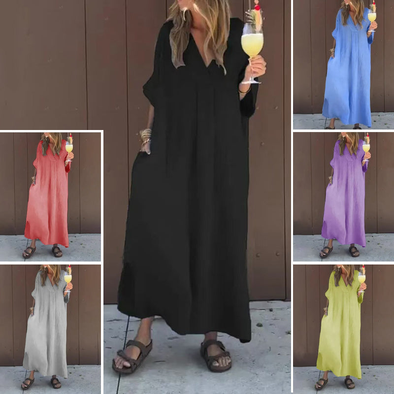 Luna™ | Rochie din bumbac cu decolteu în V