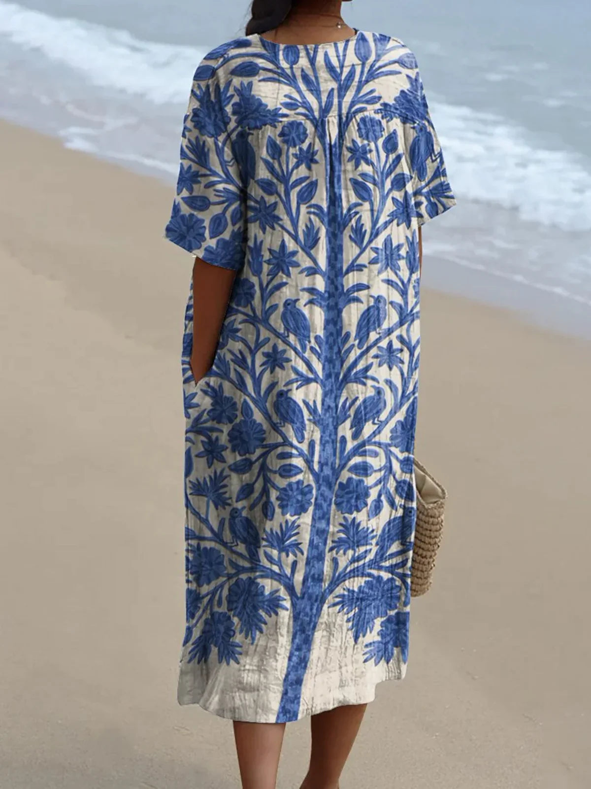 Oréa | Rochie brodată albastră